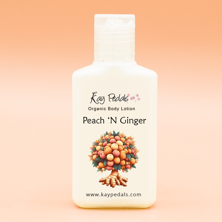Ginger Peach Organic Body Lotion | Shea Butter Natural Body Cream | Aromatherapy Scented Lotion | Hydrating Organic Skincare-4