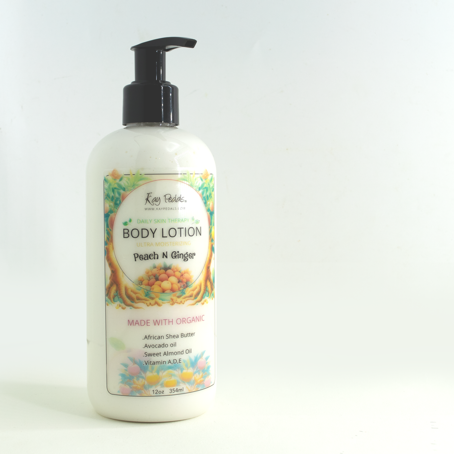 Ginger Peach Organic Body Lotion | Shea Butter Natural Body Cream | Aromatherapy Scented Lotion | Hydrating Organic Skincare-1